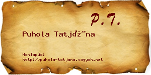 Puhola Tatjána névjegykártya